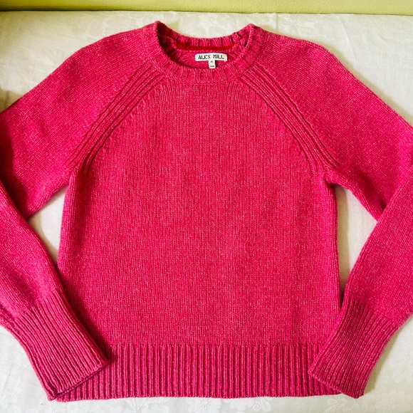 NWOT Alex Mill Greta Crewneck Sweater Wild Orchid Medium - Picture 8 of 12